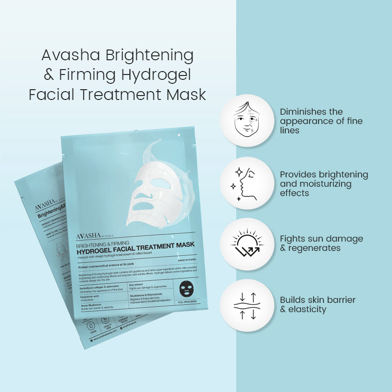 Avasha Brightening & Firming Hydrogel Facial Treatment Mask